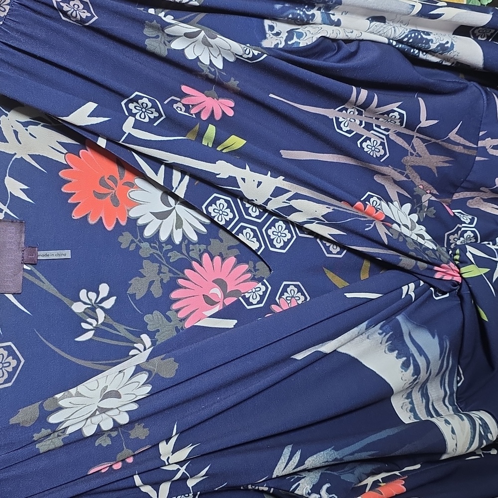 Hale Bob Stretch Jersey Japananse Waves Dress Size L - Picture 7 of 11